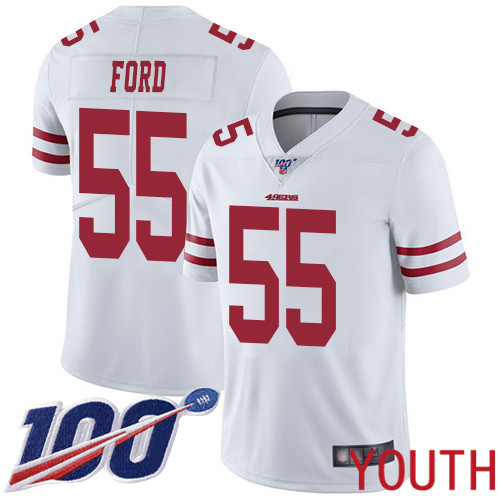 San Francisco 49ers Limited White Youth Dee Ford Road NFL Jersey 55 100th Season Vapor Untouchable